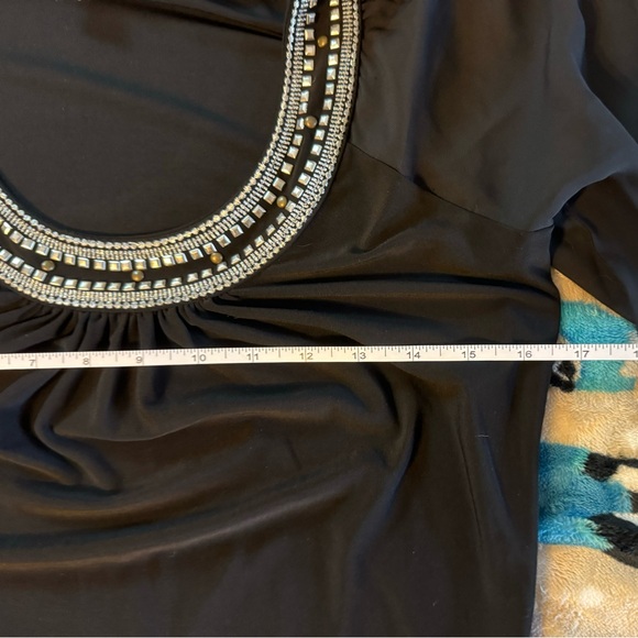 Super Nice Long Sleeved Black Dress w Sheer Sleeves size XS - Picture 4 of 6